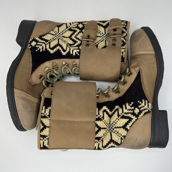 Kelsi Dagger Brown Ilya Womens Leather Block Heel Size 7.5 Mid Calf Sherpa Boots - Picture 6 of 9